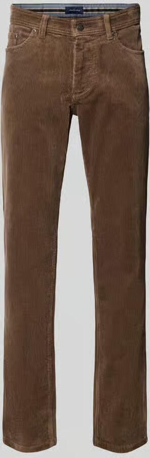 Christian Berg Men Straight fit stoffen broek met cordlook
