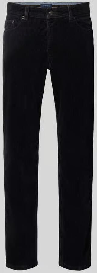 Christian Berg Men Straight fit stoffen broek met cordlook