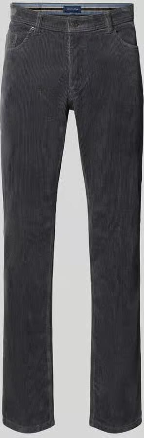 Christian Berg Men Straight fit stoffen broek met cordlook