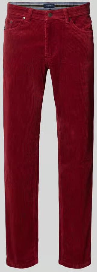 Christian Berg Men Straight fit stoffen broek met cordlook