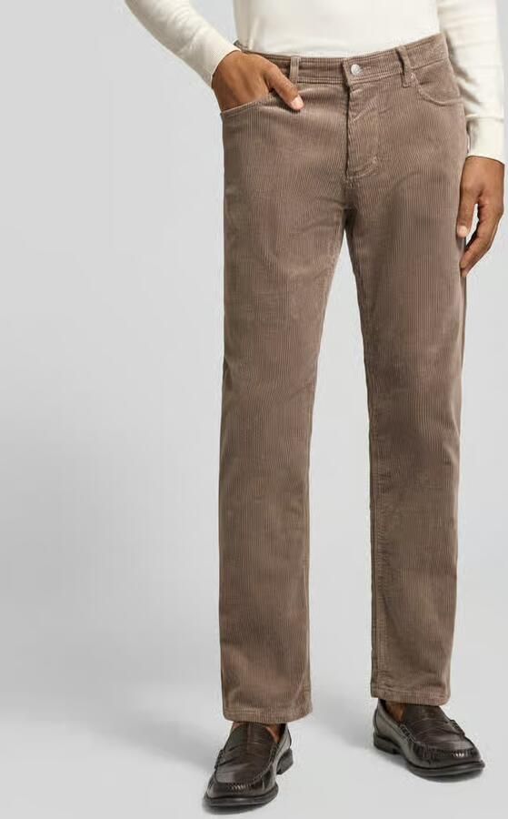 Christian Berg Men Straight fit stoffen broek met cordlook - Foto 2