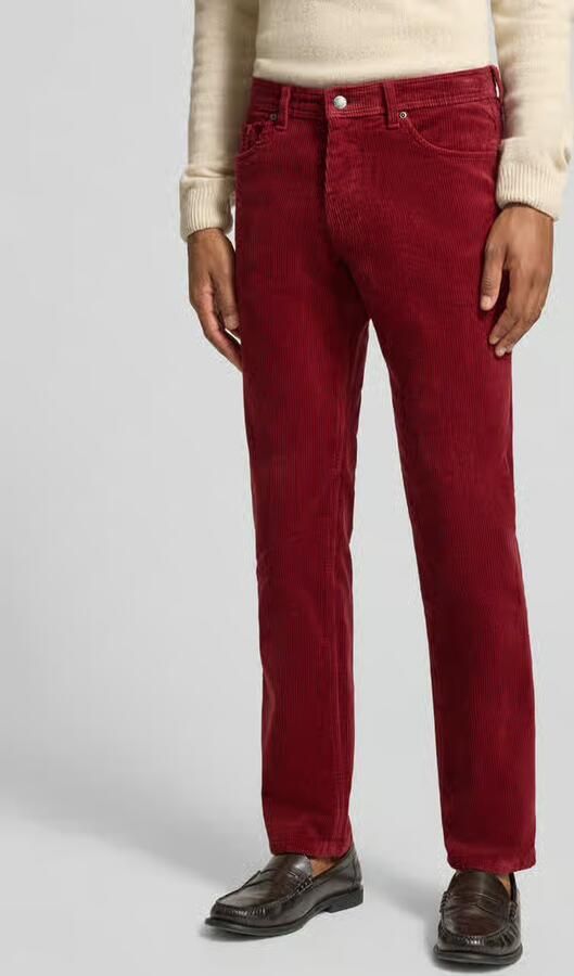 Christian Berg Men Straight fit stoffen broek met cordlook - Foto 3