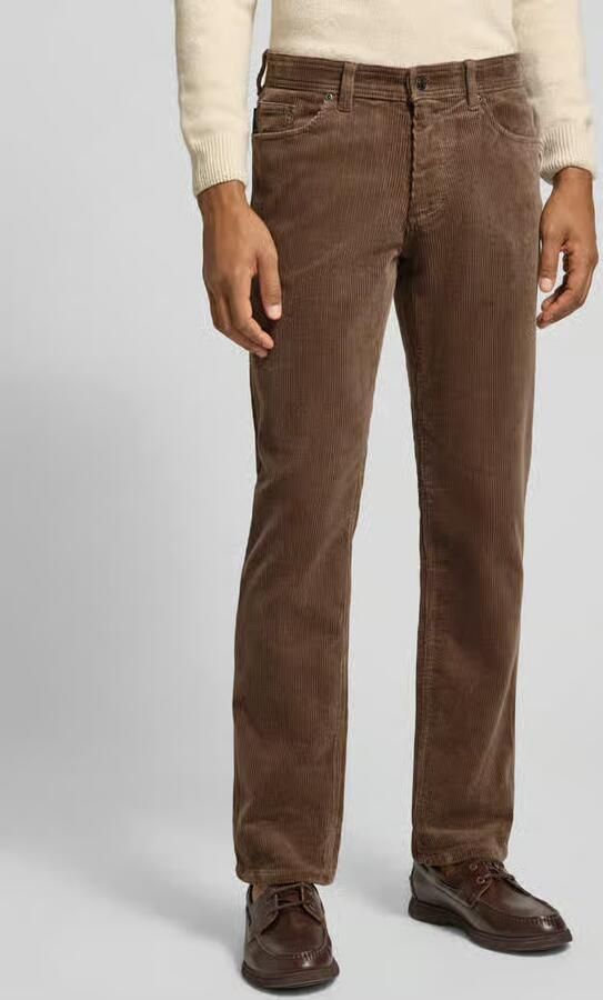 Christian Berg Men Straight fit stoffen broek met cordlook - Foto 2