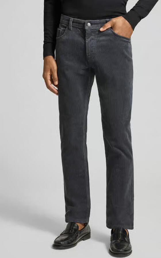 Christian Berg Men Straight fit stoffen broek met cordlook - Foto 2