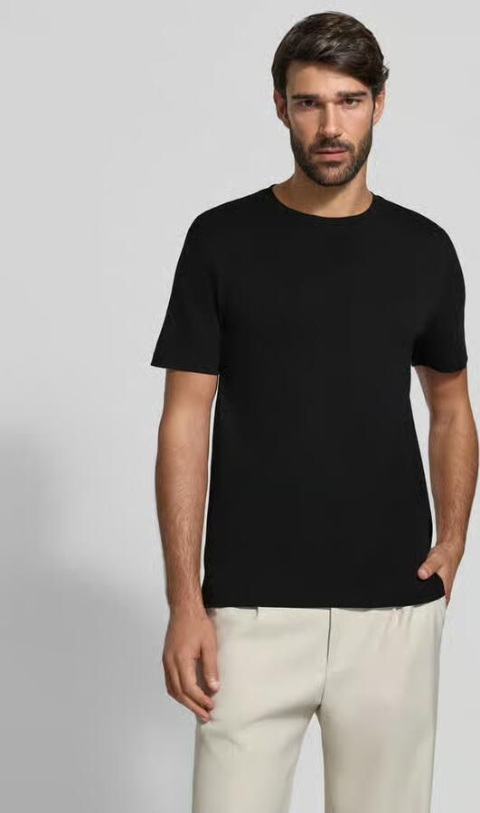 Christian Berg Men T-shirt met geribde ronde hals - Foto 5