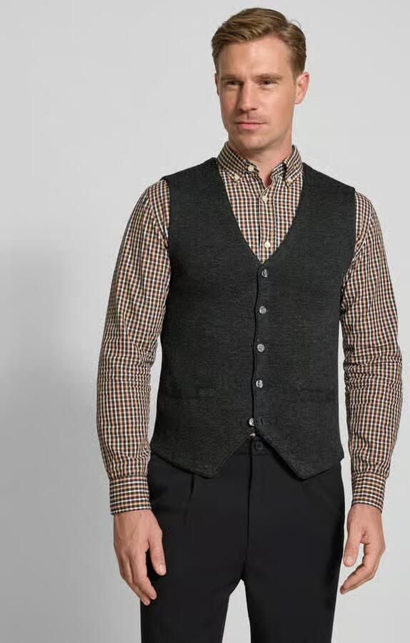 Christian Berg Men Wollen gilet met V-hals - Foto 2