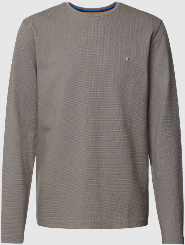 Christian Berg Men Shirt met lange mouwen en wafelstructuur