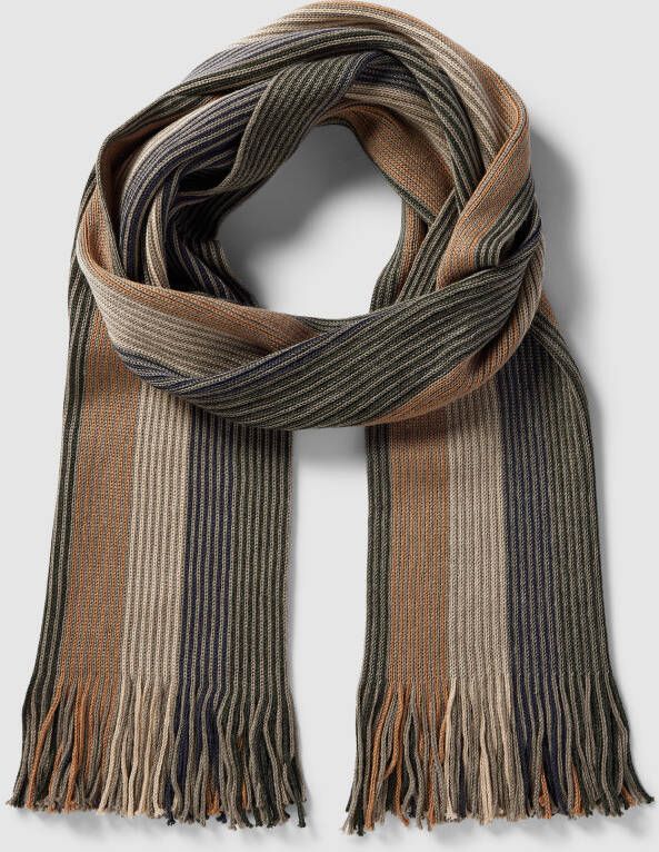 Christian Berg Men Wollen sjaal met franjes