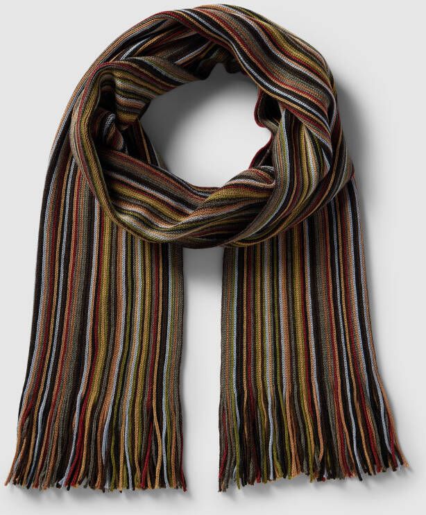 Christian Berg Men Wollen sjaal met franjes