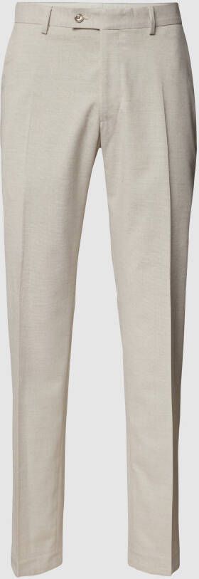 Christian Berg Men Slim fit pantalon in gemêleerde look