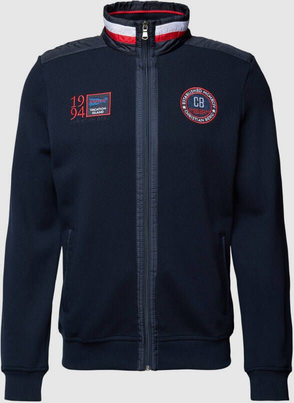 Christian Berg Men Sweatjack met labelpatches