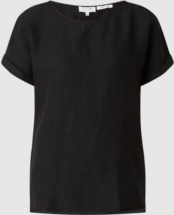 Christian Berg Woman Blouseshirt van linnen met ronde hals