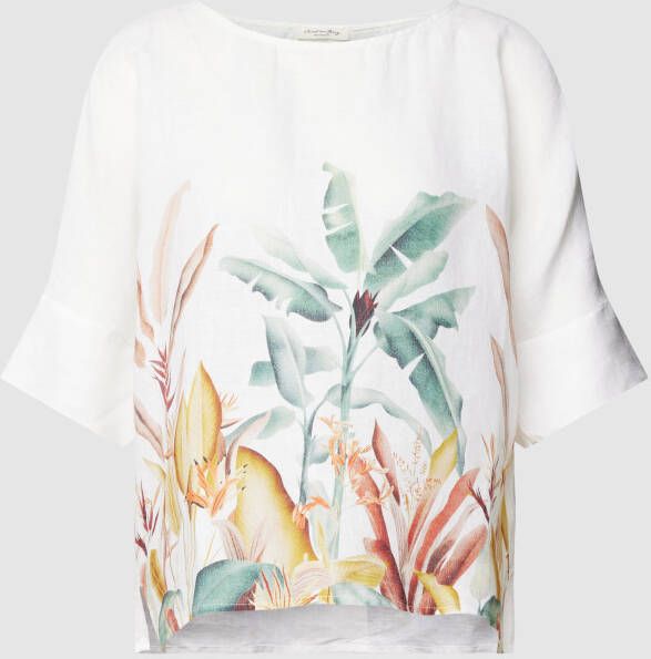 Christian Berg Woman Blouseshirt van linnen met all-over motief