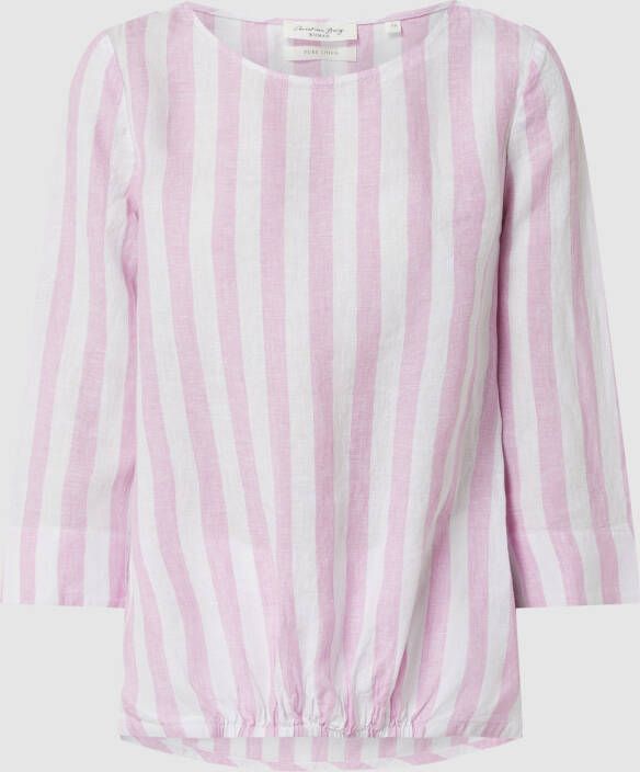 Christian Berg Woman Blouseshirt van linnen met streepmotief