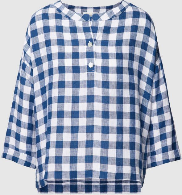 Christian Berg Woman Blouseshirt van puur linnen met vichy-ruiten