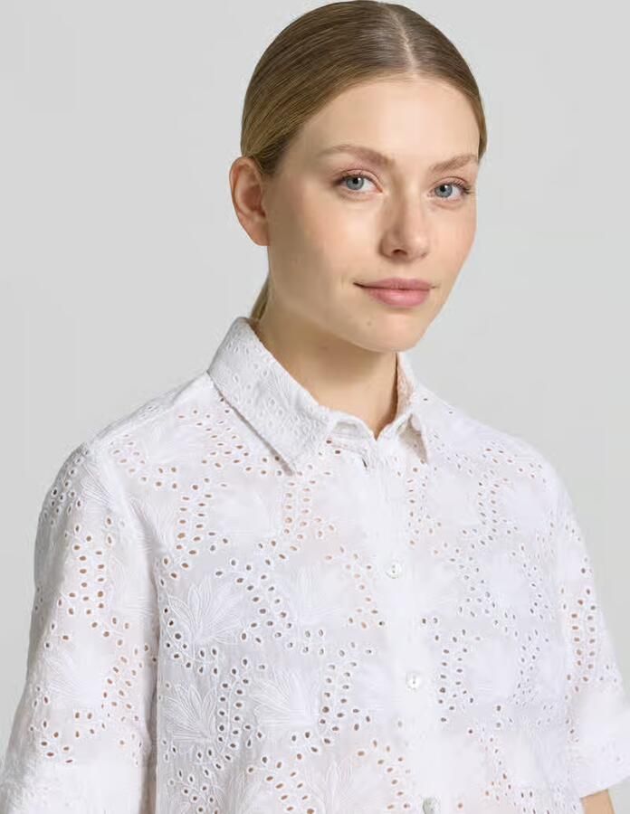 Christian Berg Woman Blouse met ajourwerk en overhemdkraag - Foto 2
