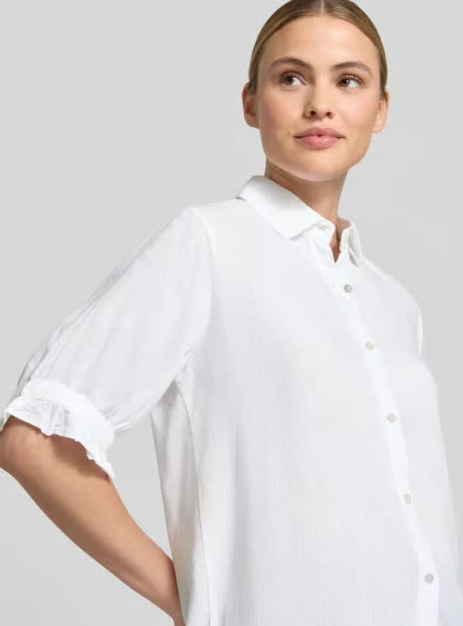 Christian Berg Woman Blouse met linnen en met ruchezoom