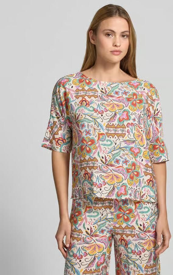 Christian Berg Woman Blouse van viscosemix met boothals - Foto 3