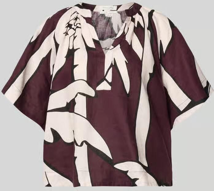 Christian Berg Woman Boxy fit linnen blouse in alloverlook