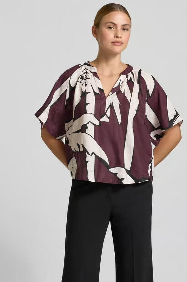 Christian Berg Woman Boxy fit linnen blouse in alloverlook - Foto 2