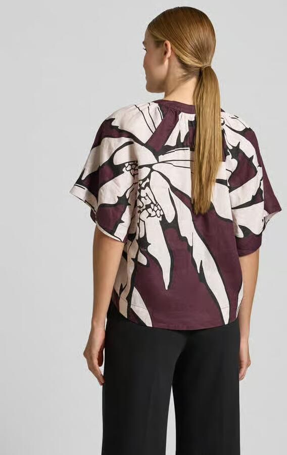 Christian Berg Woman Boxy fit linnen blouse in alloverlook - Foto 3
