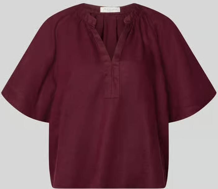 Christian Berg Woman boxy fit linnen blouse met V-hals