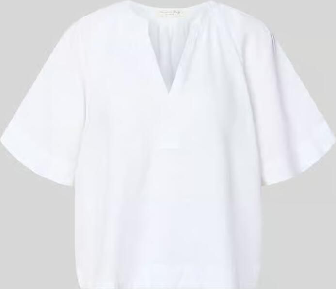Christian Berg Woman boxy fit linnen blouse met V-hals - Foto 2