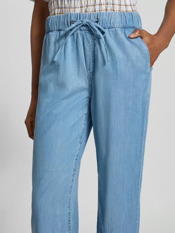 Christian Berg Woman broek met wide fit van lyocellmix met tunnelkoord