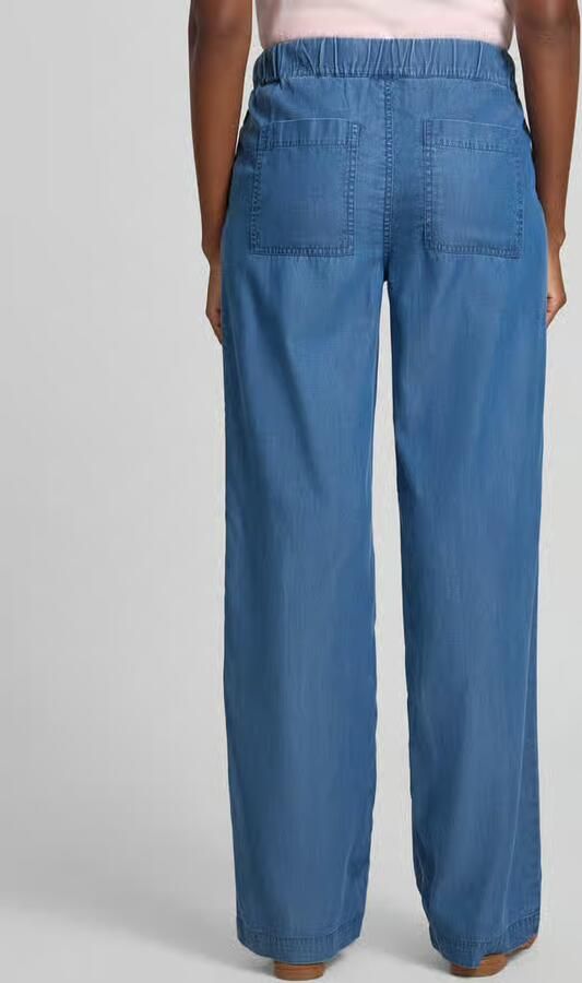 Christian Berg Woman broek met wide fit van lyocellmix met tunnelkoord