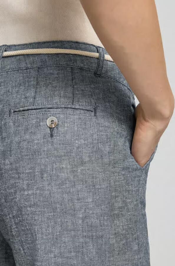 Christian Berg Woman Broek van linnen-katoenmix met bindceintuur