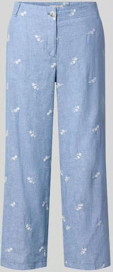 Christian Berg Woman Broek van mix van katoen en linnen met stitchings