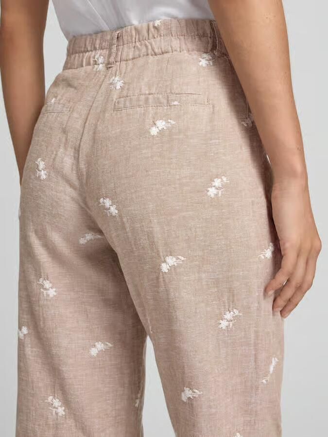 Christian Berg Woman Broek van mix van katoen en linnen met stitchings - Foto 2