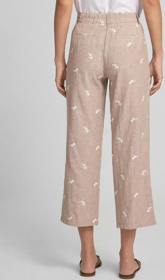 Christian Berg Woman Broek van mix van katoen en linnen met stitchings