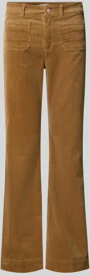 Christian Berg Woman Corduroy broek met opgestikte sierstrookzakken