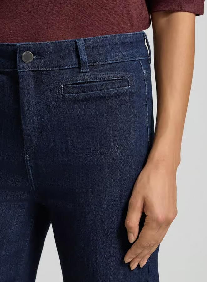 Christian Berg Woman Flared fit jeans van katoenmix met paspelzakken - Foto 2