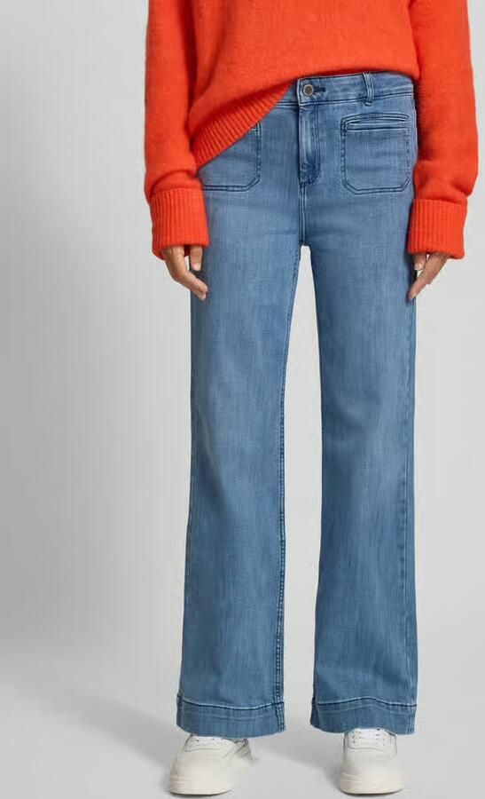 Christian Berg Woman Flared fit jeans van katoenmix met paspelzakken - Foto 2