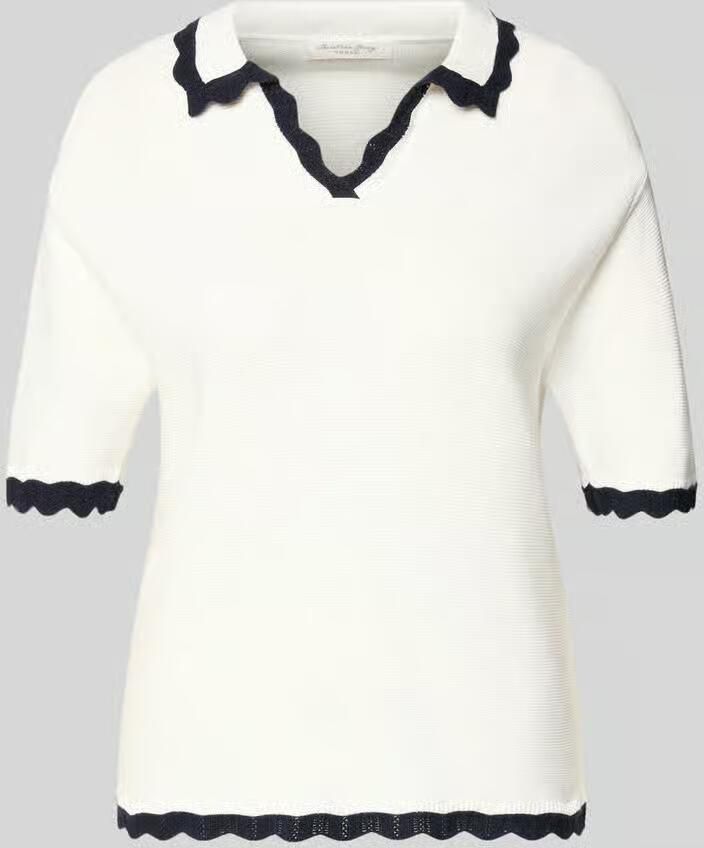 Christian Berg Woman Gebreid shirt met polokraag en V-hals - Foto 2