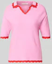 Christian Berg Woman Gebreid shirt met polokraag en V-hals