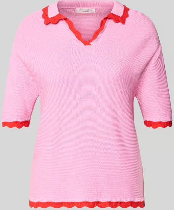 Christian Berg Woman Gebreid shirt met polokraag en V-hals - Foto 2