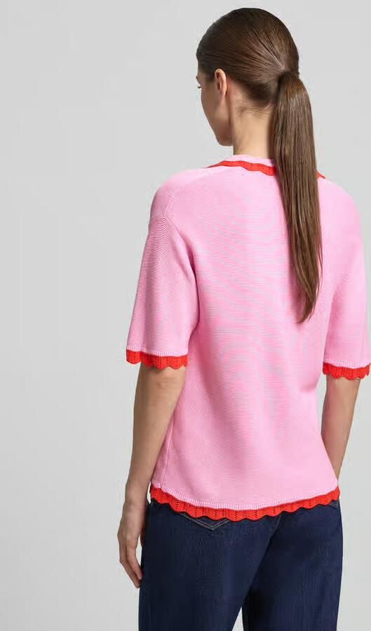 Christian Berg Woman Gebreid shirt met polokraag en V-hals - Foto 3