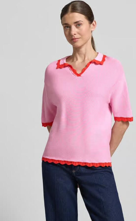 Christian Berg Woman Gebreid shirt met polokraag en V-hals - Foto 2