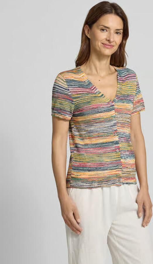 Christian Berg Woman Gebreid shirt van viscosemix met knoopsluiting - Foto 2