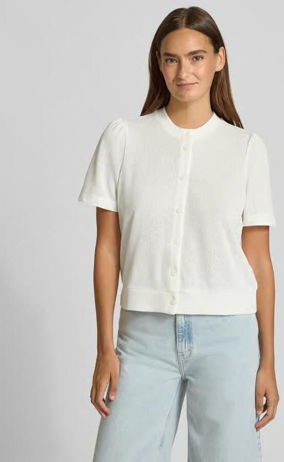 Christian Berg Woman Gebreid shirt van viscosemix met knoopsluiting - Foto 4