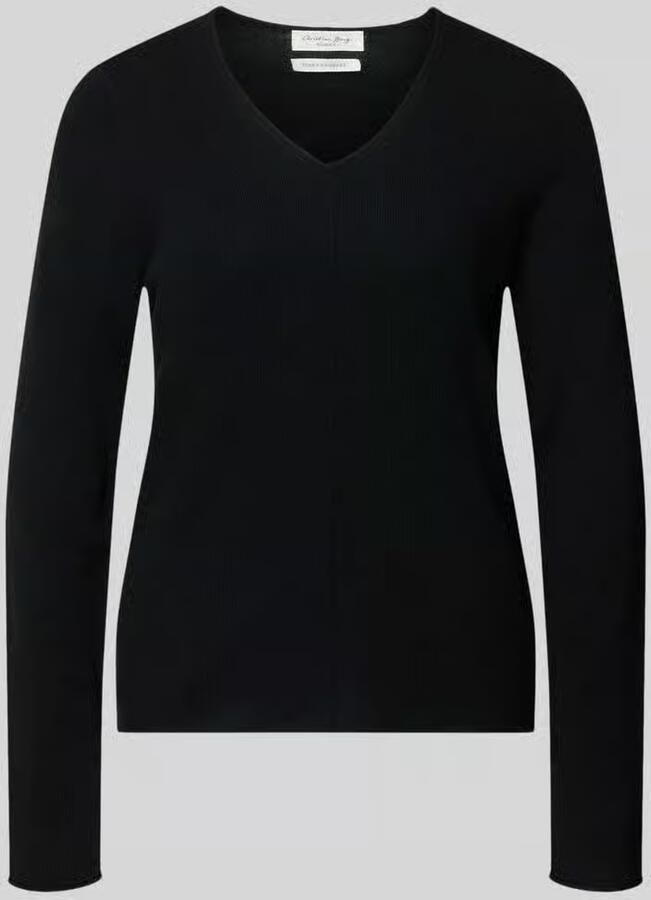 Christian Berg Woman Gebreide pullover van kasjmier met v-hals