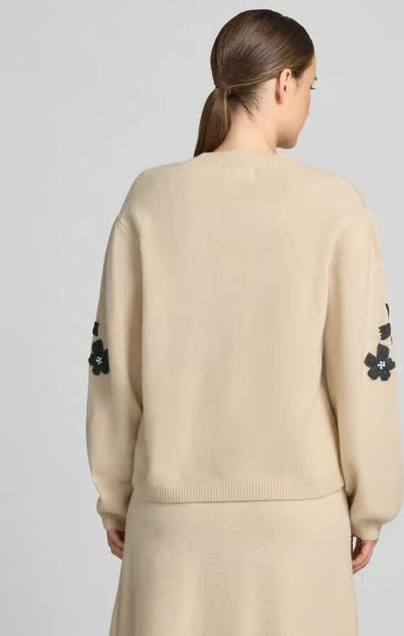 Christian Berg Woman Gebreide pullover van wol met stitchings en parels - Foto 3