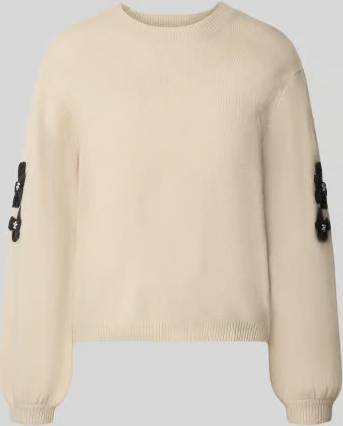 Christian Berg Woman Gebreide pullover van wol met stitchings en parels