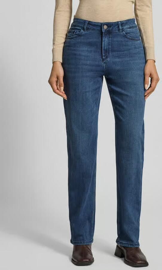 Christian Berg Woman straight fit jeans van viscose met steekzakken - Foto 4