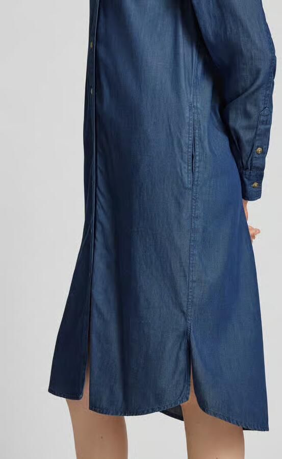 Christian Berg Woman Knielange overhemdjurk in denimlook