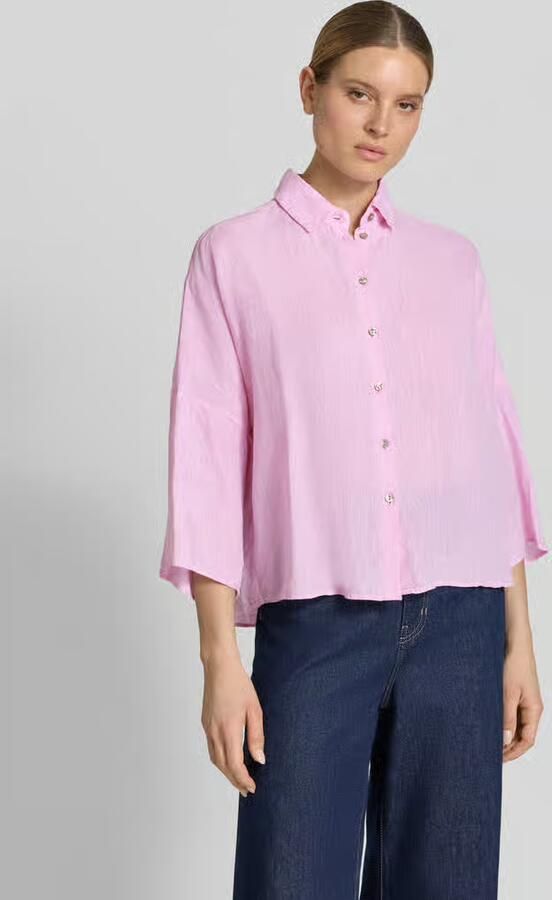 Christian Berg Woman linnen blouse met overgesneden schouders - Foto 3