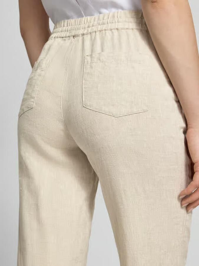 Christian Berg Woman Linnen broek met elastische band en achterzakken